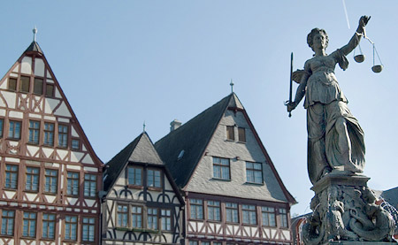 Justitia at Town Hall Square in Frankfurt am Main